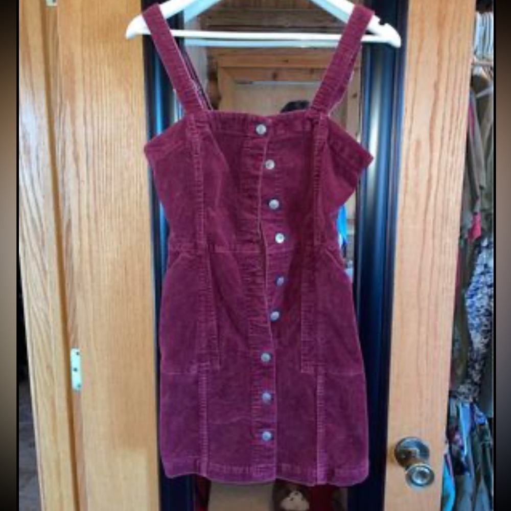 Maroon corduroy dress